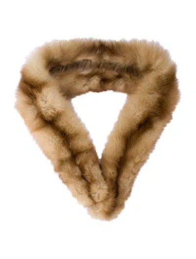 Pre-owned Fur Marten  Scarf In Brown