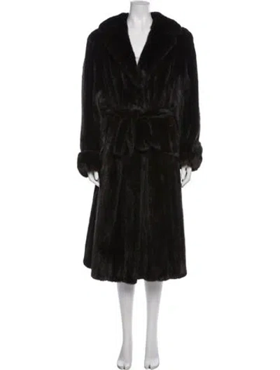 Pre-owned Fur Millburn Mink Faux  Coat In Brown
