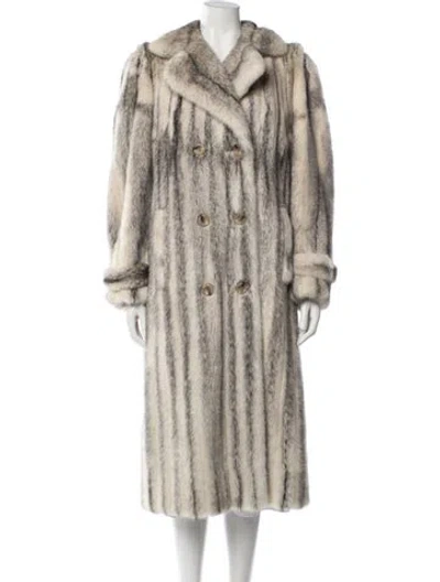 Pre-owned Fur Mink Animal Print  Coat In Neutral
