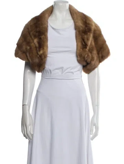 Pre-owned Fur Mink Bolero In Brown