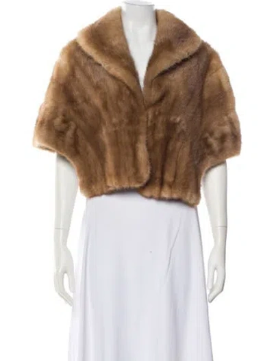 Pre-owned Fur Mink Bolero In Brown