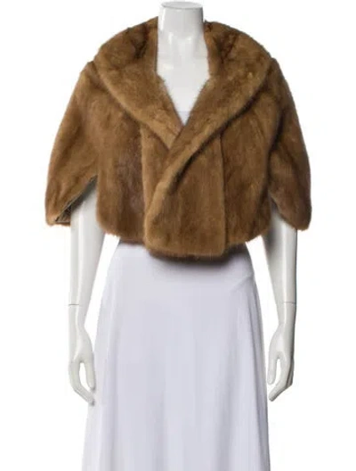 Pre-owned Fur Mink Bolero In Brown