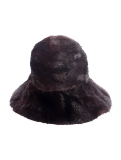 Pre-owned Fur Mink Bucket Hat In Brown