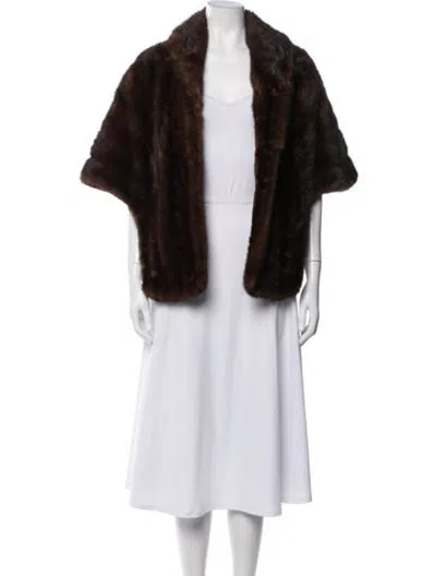 Pre-owned Fur Mink Cape In Black/brown