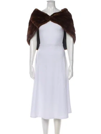 Pre-owned Fur Mink Cape In Brown