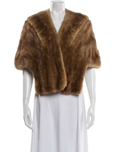 Pre-owned Fur Mink Cape In Neutral