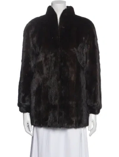 Pre-owned Fur Mink Coat In Black