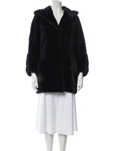 Pre-owned Fur Mink Coat In Black