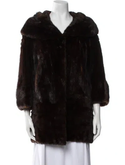 Pre-owned Fur Mink Coat In Black
