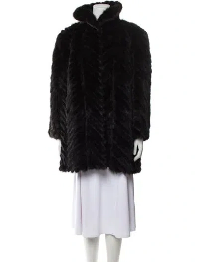 Pre-owned Fur Mink Coat In Black