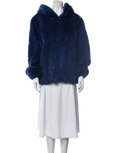 Pre-owned Fur Mink Coat In Blue