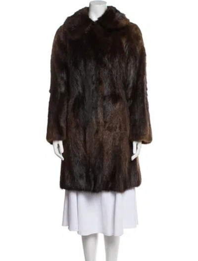 Pre-owned Fur Mink Coat In Brown