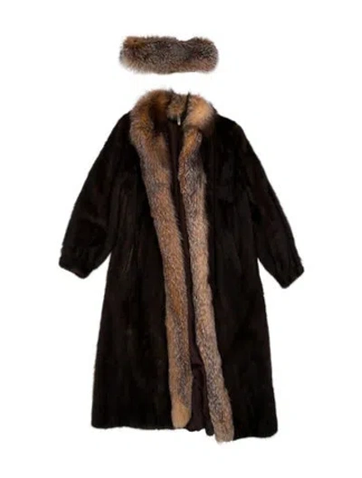 Pre-owned Fur Mink Coat In Brown