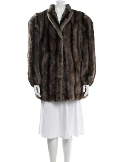 Pre-owned Fur Mink Coat In Brown