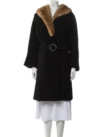 Pre-owned Fur Mink Collar Persian Lamb Coat