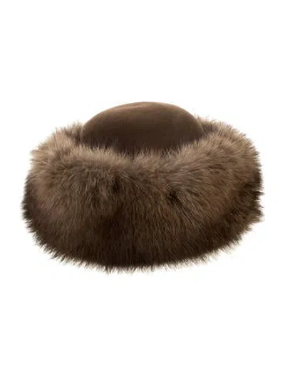 Pre-owned Fur Mink Cossack Hat In Brown