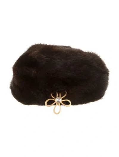 Pre-owned Fur Mink Cossack Hat In Brown