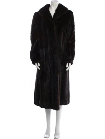 Pre-owned Fur Mink Faux  Coat In Black
