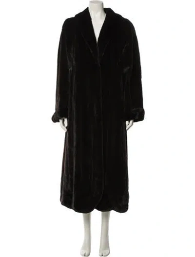 Pre-owned Fur Mink Faux  Coat In Black