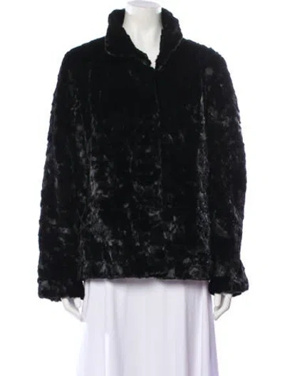 Pre-owned Fur Mink Faux  Coat In Black