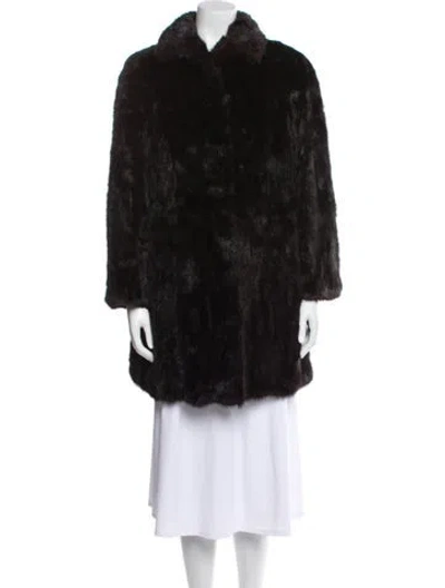 Pre-owned Fur Mink Faux  Coat In Black