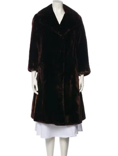 Pre-owned Fur Mink Faux  Coat In Black