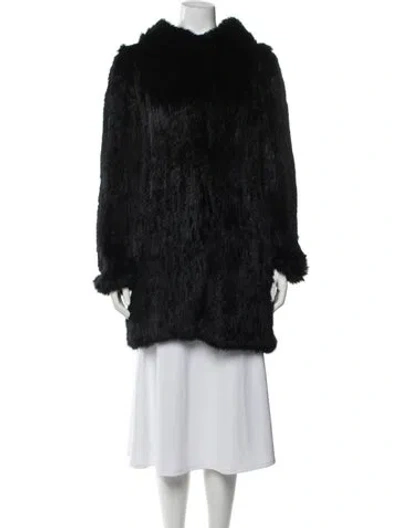 Pre-owned Fur Mink Faux  Coat In Black