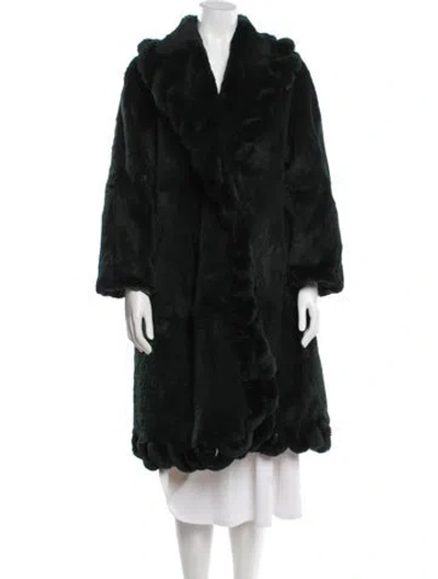 Pre-owned Fur Mink Faux  Coat In Black
