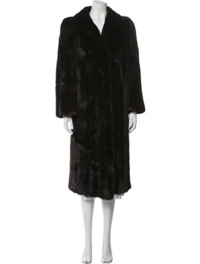 Pre-owned Fur Mink Faux  Coat In Black