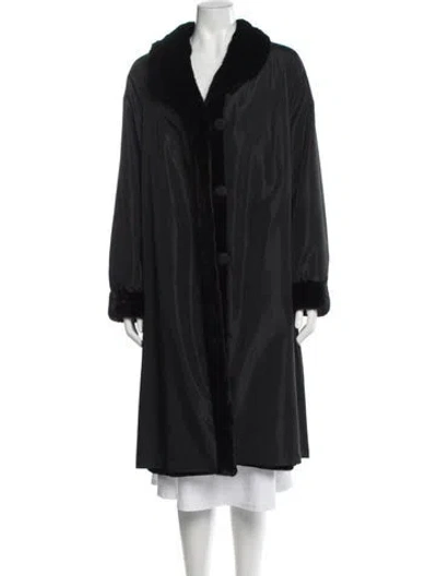 Pre-owned Fur Mink Faux  Coat In Black