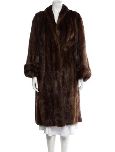 Pre-owned Fur Mink Faux  Coat In Brown