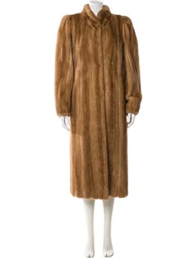 Pre-owned Fur Mink Faux  Coat In Brown