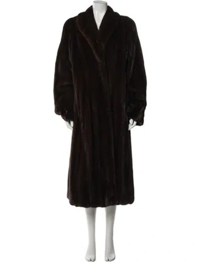 Pre-owned Fur Mink Faux  Coat In Brown
