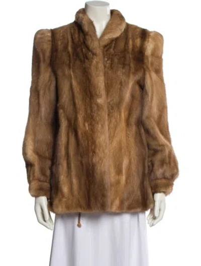 Pre-owned Fur Mink Faux  Coat In Brown