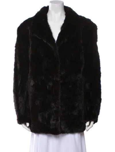 Pre-owned Fur Mink Faux  Coat In Brown