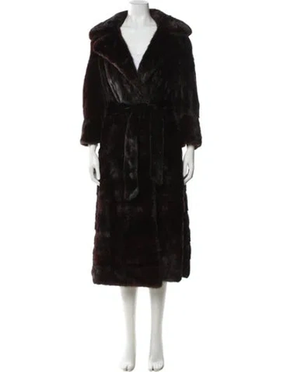 Pre-owned Fur Mink Faux  Coat In Brown