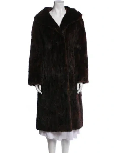 Pre-owned Fur Mink Faux  Coat In Brown