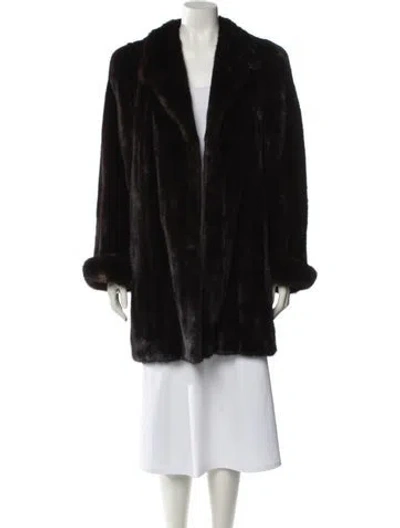 Pre-owned Fur Mink Faux  Coat In Brown