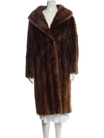 Pre-owned Fur Mink Faux  Coat In Brown