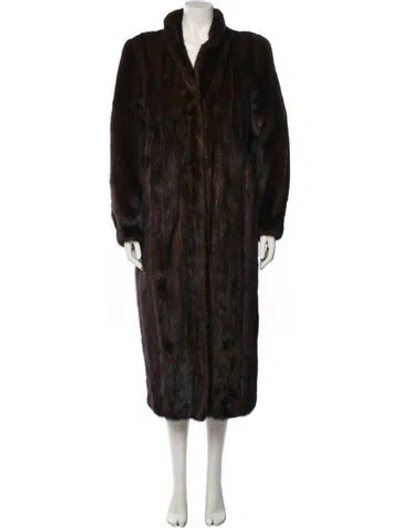 Pre-owned Fur Mink Faux  Coat In Brown