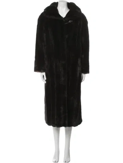 Pre-owned Fur Mink Faux  Coat In Brown