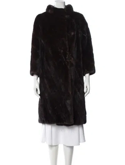 Pre-owned Fur Mink Faux  Coat In Brown