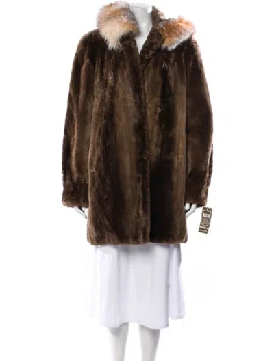 Pre-owned Fur Mink Faux  Coat In Brown