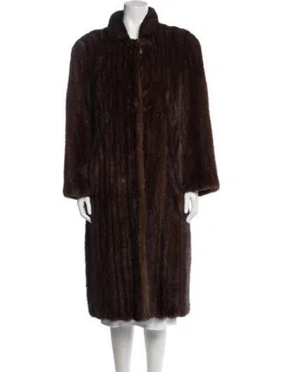 Pre-owned Fur Mink Faux  Coat In Brown