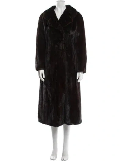 Pre-owned Fur Mink Faux  Coat In Brown