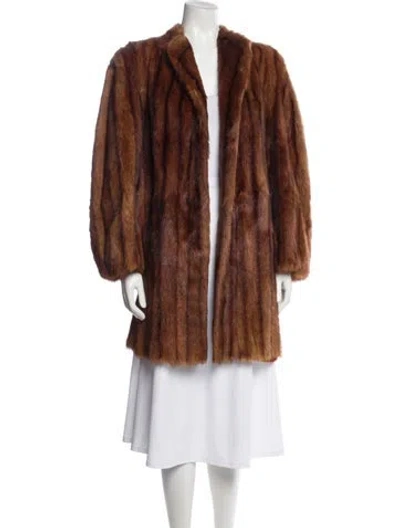 Pre-owned Fur Mink Faux  Coat In Brown