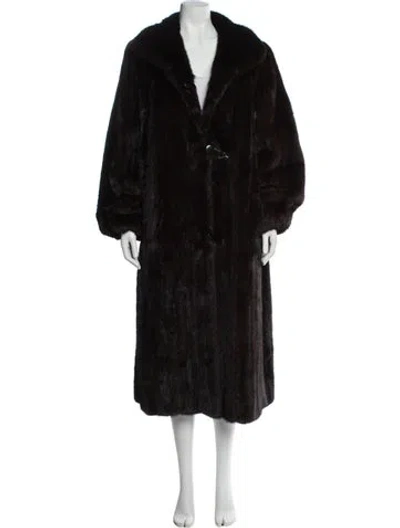 Pre-owned Fur Mink Faux  Coat In Brown