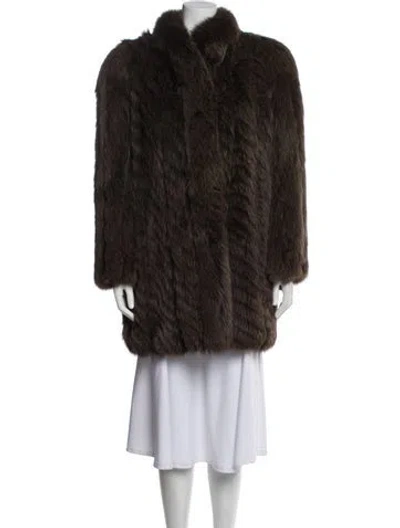 Pre-owned Fur Mink Faux  Coat In Brown