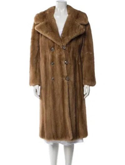Pre-owned Fur Mink Faux  Coat In Brown
