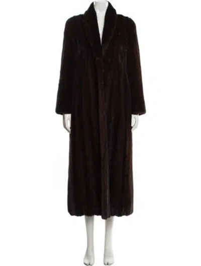 Pre-owned Fur Mink Faux  Coat In Brown